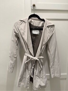 Zara Light Taupe Tie-Waist Trench Coat